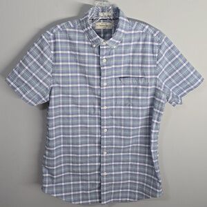 Hawker Rye Shirt Men's Sz Medium Slim Blue Mint Casual Button Down Short Sleeve